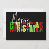 Merry christmas balck colorful Flat Card (正面)