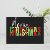 Merry christmas balck colorful Flat Card (スタンド正面)