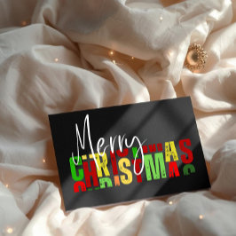 Merry christmas balck colorful Flat Card