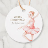 Merry Christmas Ballerina Gift Tag フェイバータグ (正面)