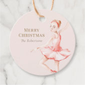 Merry Christmas Ballerina Gift Tag フェイバータグ (正面)