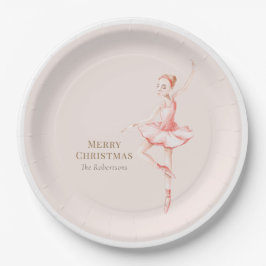 Merry Christmas Ballerina Paper Plate ペーパープレート