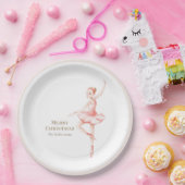 Merry Christmas Ballerina Paper Plate ペーパープレート (パーティー)