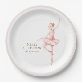 Merry Christmas Ballerina Paper Plate ペーパープレート