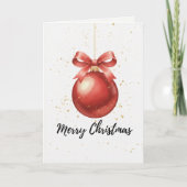 Merry Christmas Bauble Card Red Ornament カード (正面)