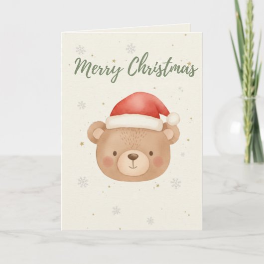 Merry Christmas Bear card カード (正面)
