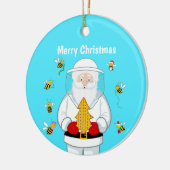 Merry Christmas Beekeeper Apiary Santa with Bees セラミックオーナメント (左)