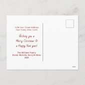 Merry Christmas Believe Modern Evergreen Tree シーズンポストカード (裏面)