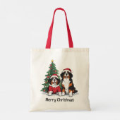 Merry Christmas Bernese Mountain Dogs トートバッグ (裏面)