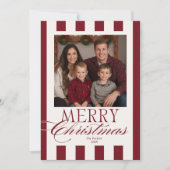 Merry Christmas Berry Red Stripes シーズンカード (正面)