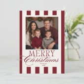 Merry Christmas Berry Red Stripes シーズンカード (スタンド正面)