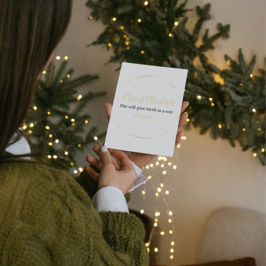 Merry Christmas Bible Verse Mini Card – Matt. 1:21 シーズンカード