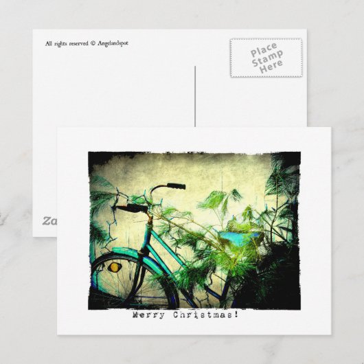 Merry Christmas Bicycle ポストカード (正面/裏面)