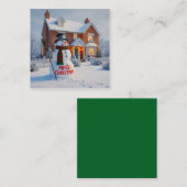 MERRY CHRISTMAS BIG SNOWMAN WINTER SCENE エンクロージャーカード (正面/裏面)