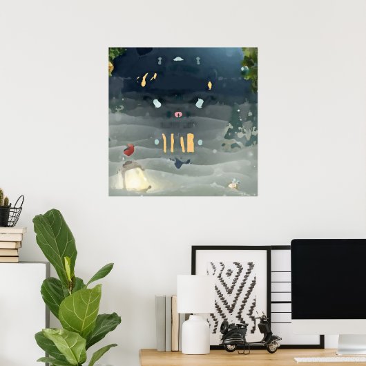 Merry Christmas_bird ポスター (ホームオフィス)