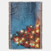 Merry Christmas_bird _blanket スローブランケット (正面縦)