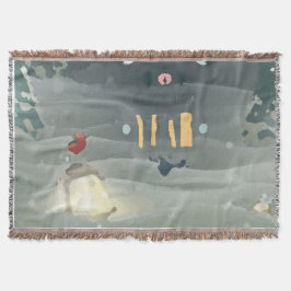 Merry Christmas_bird _blanket スローブランケット