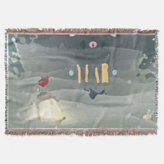 Merry Christmas_bird _blanket スローブランケット (正面)