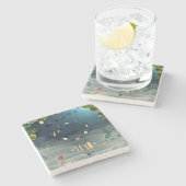 Merry christmas_bird_coaster ストーンコースター (横)