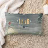 Merry Christmas_bird _throw pillow ランバークッション (ブランケット)