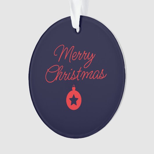 Merry Christmas Black Rock Blue Classical Unique オーナメント (正面)