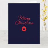 Merry Christmas Black Rock Blue Classical Unique カード (黄色い花)