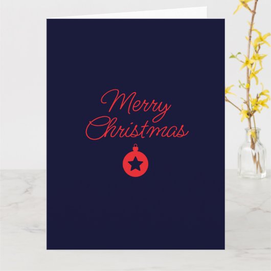 Merry Christmas Black Rock Blue Classical Unique カード (黄色い花)