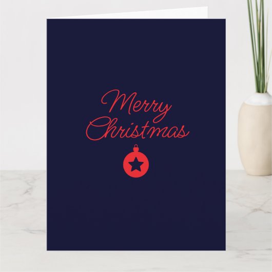 Merry Christmas Black Rock Blue Classical Unique カード (正面)