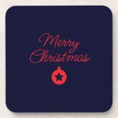 Merry Christmas Black Rock Blue Classical Unique コースター (正面)