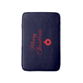 Merry Christmas Black Rock Blue Classical Unique バスマット (正面縦)