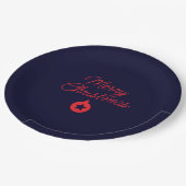 Merry Christmas Black Rock Blue Classical Unique ペーパープレート (アングル)