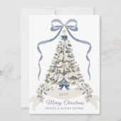 Merry Christmas Blue Bow シーズンカード (正面)