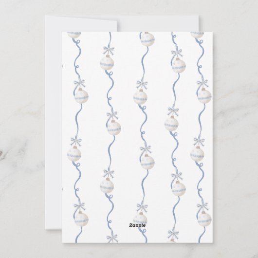 Merry Christmas Blue Bow シーズンカード (裏面)