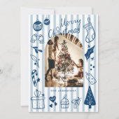 Merry Christmas Blue Hand Drawn Favorite Things シーズンカード (正面)