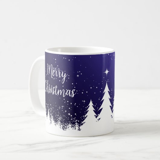  Merry Christmas Blue Mug コーヒーマグカップ (正面左)