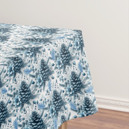Merry Christmas Blue Pinecones Tablecloth テーブルクロス (インサイチュ)