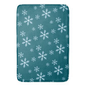 Merry Christmas Blue Snowflake Holiday Winter バスマット (正面縦)