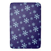 Merry Christmas Blue Snowflake Holiday Winter バスマット (正面縦)