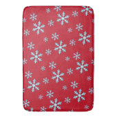 Merry Christmas Blue Snowflake Holiday Winter バスマット (正面縦)