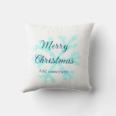 Merry Christmas blue snowflakes glitter sparkle na クッション (裏面)