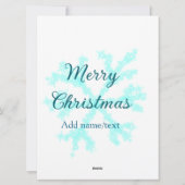 Merry Christmas blue snowflakes glitter sparkle na シーズンカード (裏面)