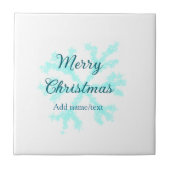 Merry Christmas blue snowflakes glitter sparkle na タイル (正面)