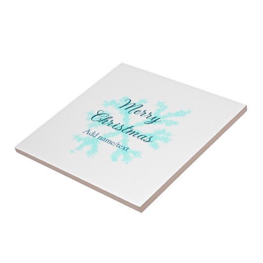 Merry Christmas blue snowflakes glitter sparkle na タイル (側面)