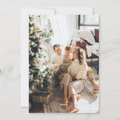 Merry Christmas Blue White Watercolor Tree シーズンカード (裏面)