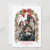 Merry Christmas Botanical Photo Card カード (正面)