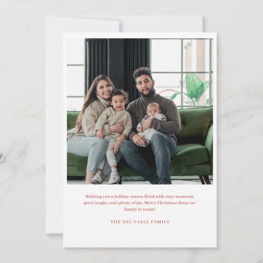 Merry Christmas Botanical Photo Card カード (裏面)