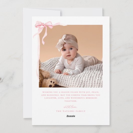 Merry Christmas Bow Card シーズンカード (裏面)