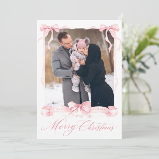 Merry Christmas Bow Card シーズンカード (スタンド正面)