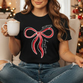 Merry Christmas Bow Shirt | Trendy Coquette Christ Tシャツ