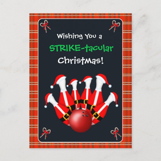 Merry Christmas Bowling  ポストカード (正面)
